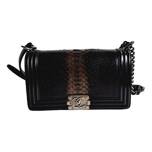 Pre-owned Chanel Python Handbag In Black