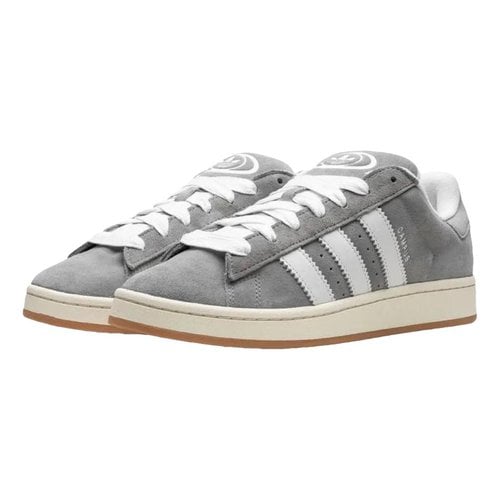 Pre-owned Adidas Originals Gazelle Leather Trainers In Grey