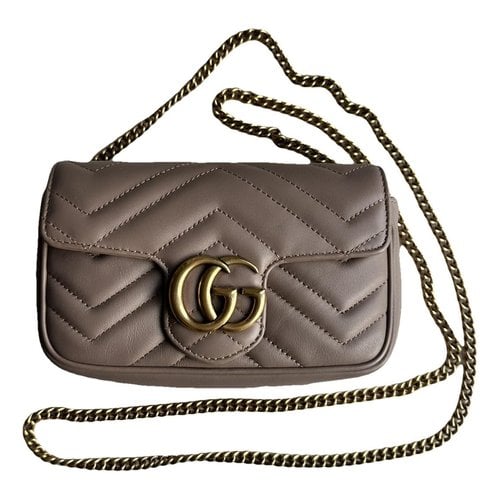Pre-owned Gucci Gg Marmont Flap Leather Crossbody Bag In Other