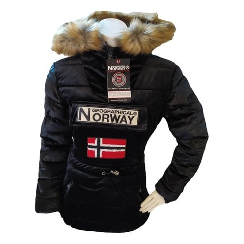 Pre-owned Geographical Norway Puffer In Black