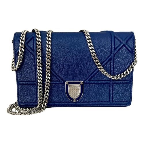 Pre-owned Dior Ama Leather Crossbody Bag In Blue