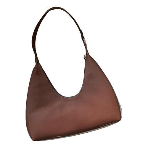 Pre-owned By Far Amber Leather Handbag In Brown
