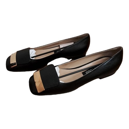 Pre-owned Sergio Rossi Leather Ballet Flats In Black