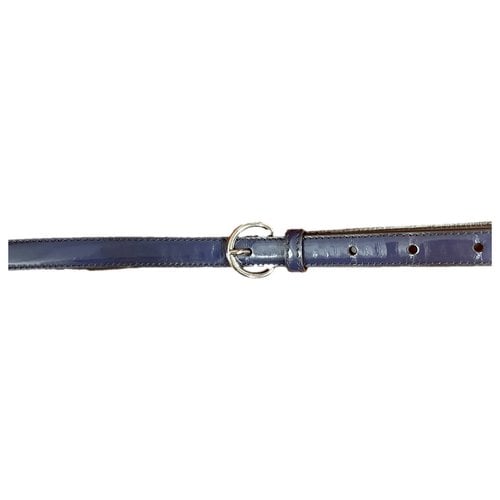 Pre-owned Miu Miu Leather Belt In Blue