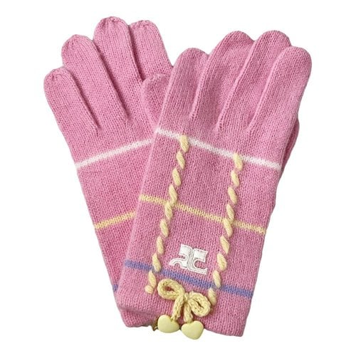 Pre-owned Courrèges Wool Gloves In Pink