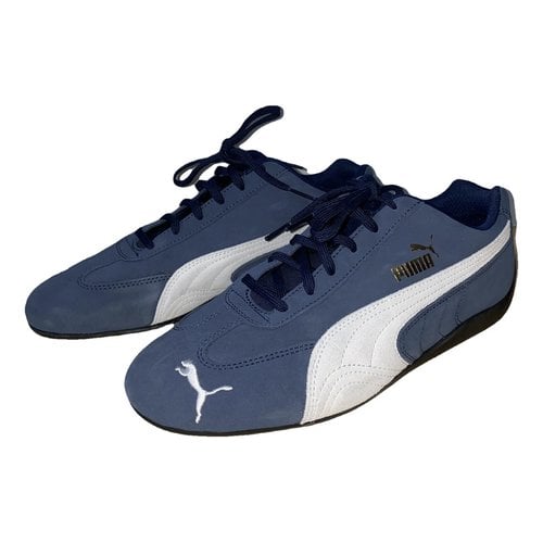 Pre-owned Puma Leather Trainers In Blue