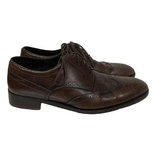 Pre-owned Corneliani Leather Lace Ups In Brown