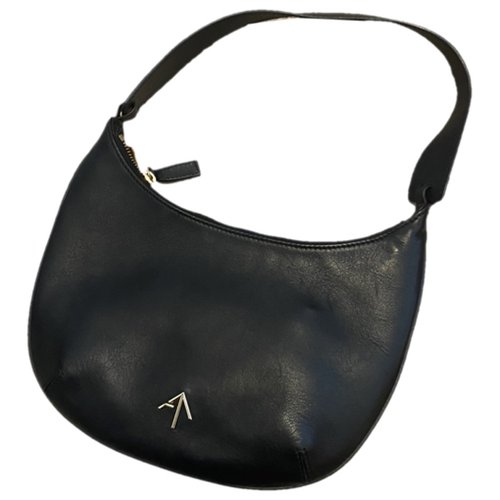Pre-owned Manu Atelier Leather Handbag In Black