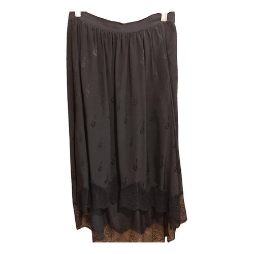 Pre-owned Zadig & Voltaire Fall Winter 2020 Silk Mid-length Skirt In Black