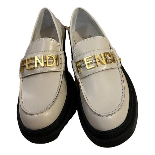 Pre-owned Fendi Leather Mules & Clogs In White