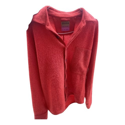 Pre-owned Zegna Cashmere Cardigan In Red