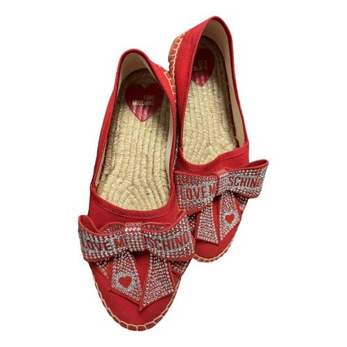 Pre-owned Moschino Love Cloth Espadrilles In Red
