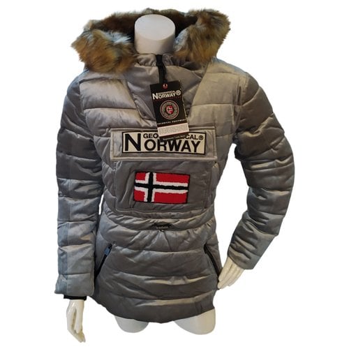 Pre-owned Geographical Norway Puffer In Grey