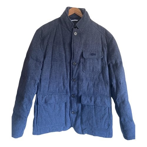 Pre-owned Lacoste Wool Coat In Blue