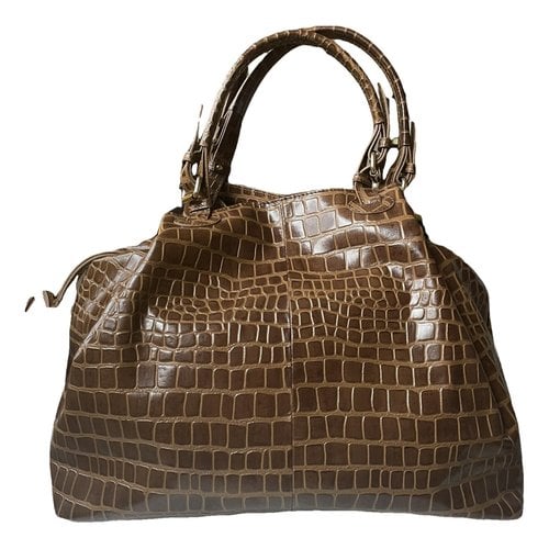 Pre-owned Dawid Tomaszewski Leather Handbag In Brown