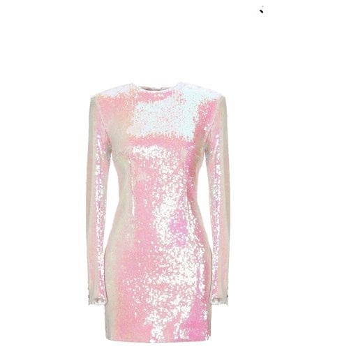 Pre-owned Balmain Glitter Mini Dress In Pink