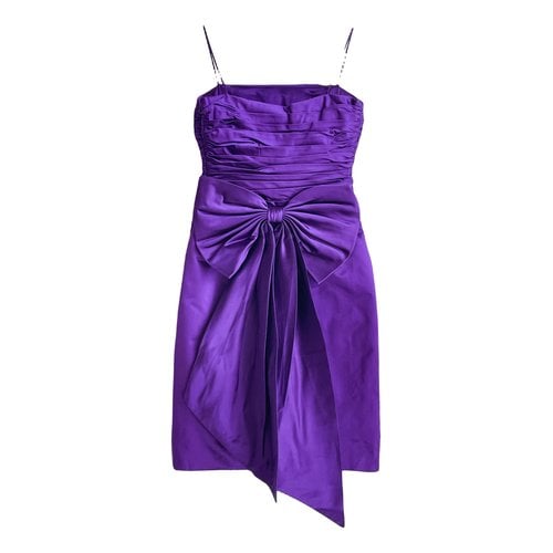 Pre-owned Ralph Lauren Silk Mini Dress In Purple