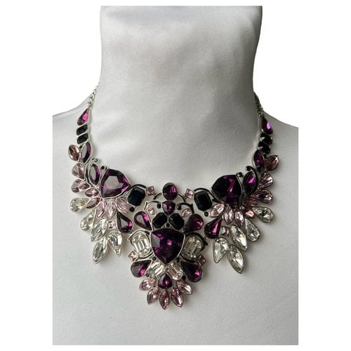 Pre-owned Swarovski Crystal Necklace In Purple
