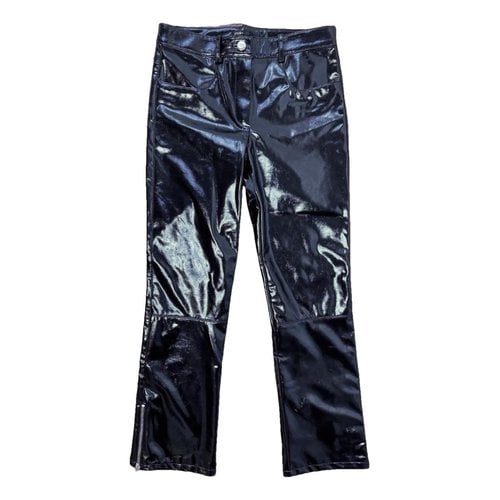 Pre-owned Maje Vegan Leather Trousers In Black