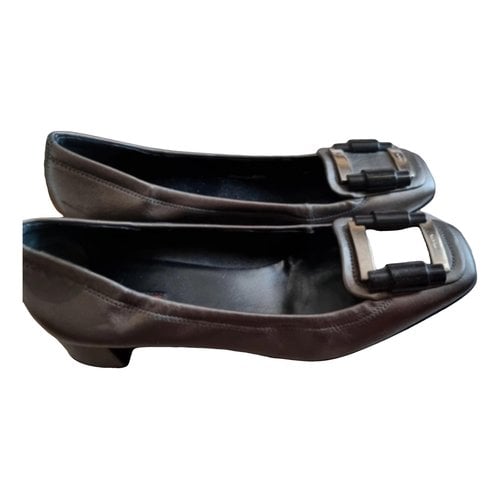 Pre-owned Prada Leather Heels In Metallic