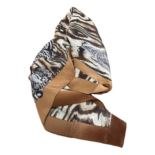 Pre-owned Krizia Silk Scarf In Brown