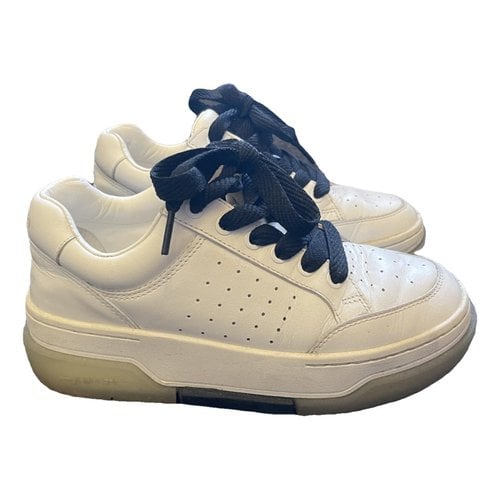 Pre-owned Amiri Leather Trainers In White
