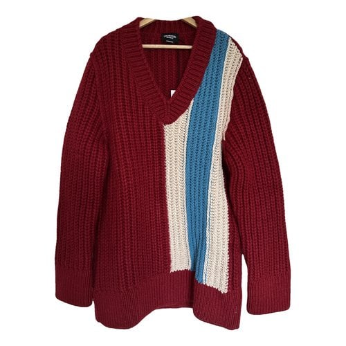 Pre-owned Calvin Klein 205w39nyc Wool Knitwear & Sweatshirt In Burgundy