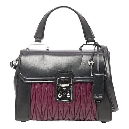 Pre-owned Miu Miu Matelassé Leather Handbag In Burgundy