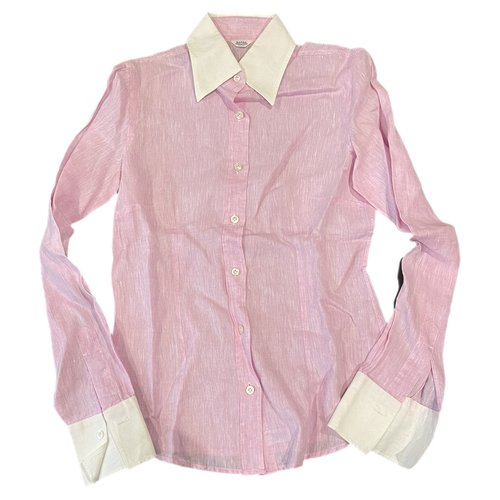 Pre-owned Barba Linen Shirt In Pink