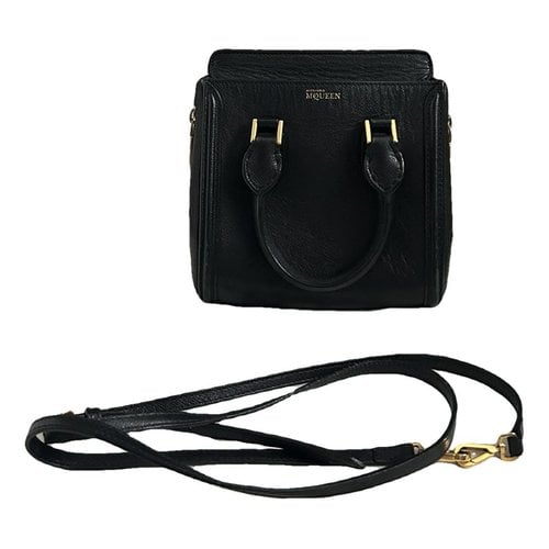 Pre-owned Alexander Mcqueen Box 19 Leather Handbag In Black