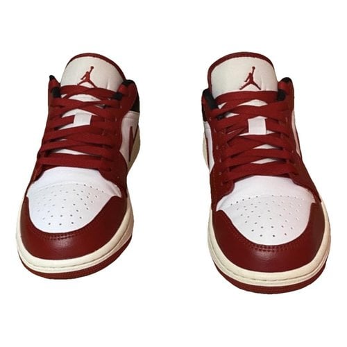 Pre-owned Jordan Leather Trainers In Red