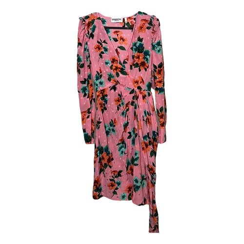 Pre-owned Essentiel Antwerp Silk Mid-length Dress In Pink