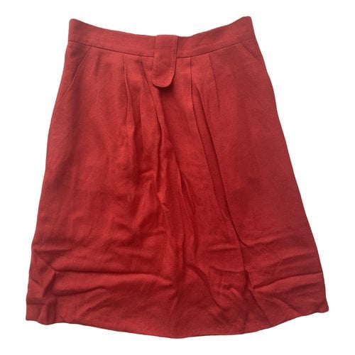 Pre-owned Les Prairies De Paris Mid-length Skirt In Red