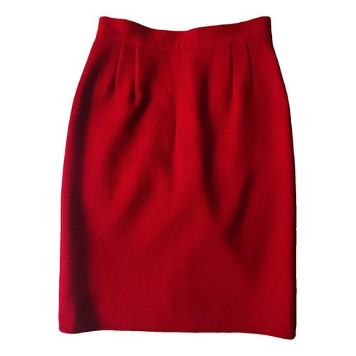 Pre-owned Dior Wool Mid-length Skirt In Red