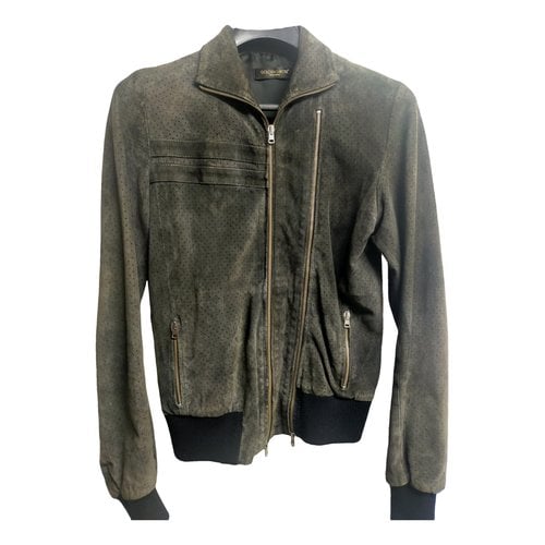 Pre-owned Golden Goose Leather Jacket In Grey