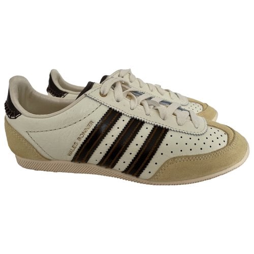 Pre-owned Adidas Originals Leather Trainers In Ecru