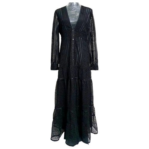 Pre-owned Pinko Linen Maxi Dress In Black
