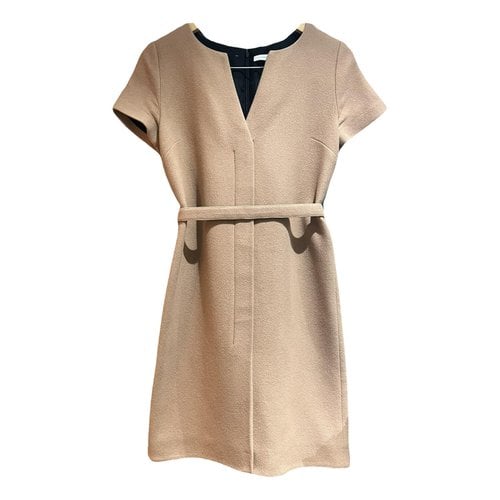 Pre-owned Victoria Beckham Wool Mid-length Dress In Beige