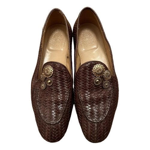 Pre-owned Alberto Fasciani Leather Flats In Brown