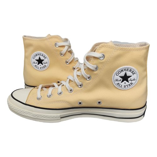 Pre-owned Converse Cloth High Trainers In Yellow