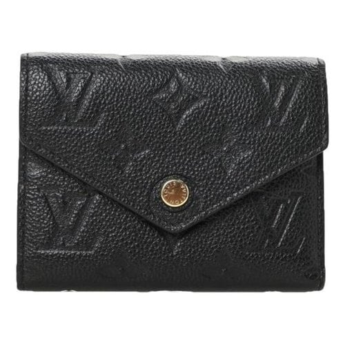Pre-owned Louis Vuitton Victorine Leather Wallet In Black