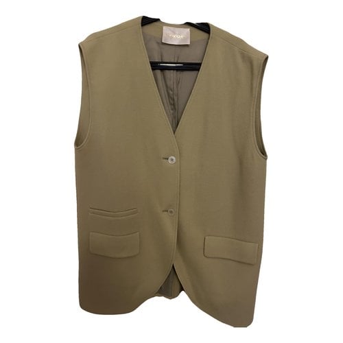 Pre-owned Stine Goya Wool Short Vest In Green