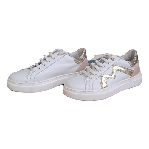 Pre-owned Manila Grace Leather Trainers In White