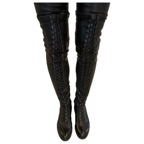 Pre-owned Le Silla Leather Boots In Black
