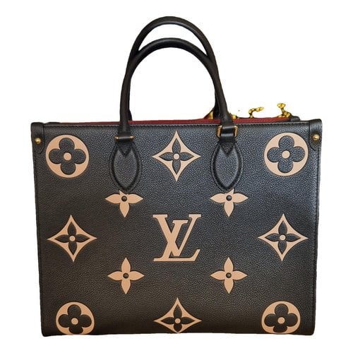 Pre-owned Louis Vuitton Onthego Leather Tote In Black