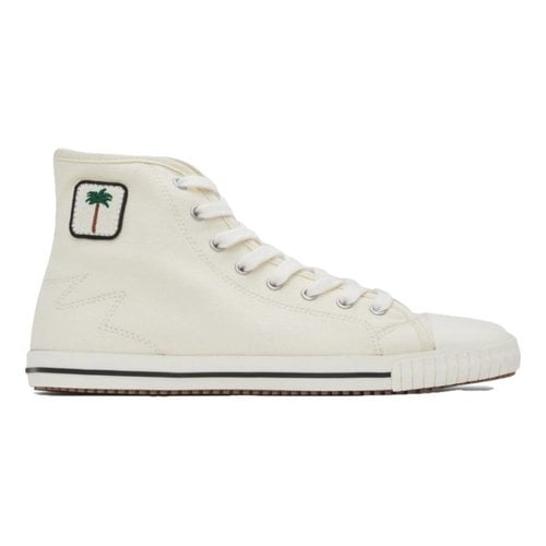 Pre-owned Palm Angels Cloth Trainers In White
