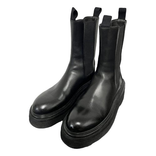 Pre-owned Marsèll Leather Biker Boots In Black