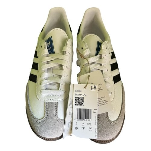 Pre-owned Adidas Originals Samba Leather Trainers In White