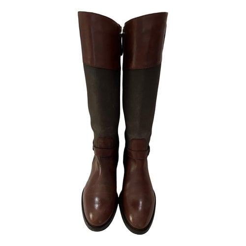 Pre-owned Tommy Hilfiger Leather Boots In Brown