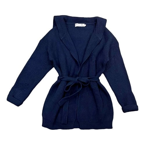 Pre-owned Dior Cashmere Cardigan In Navy